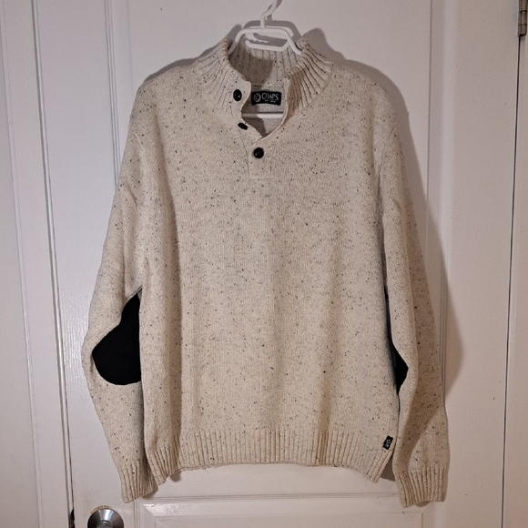 Chaps Other - 🧥 CHAPS Heritage Knit Sweater – Classic Elbow Patch & Button Collar